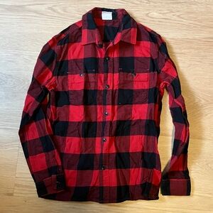 GAP Kids Red and Black Plaid Button Down Shirt